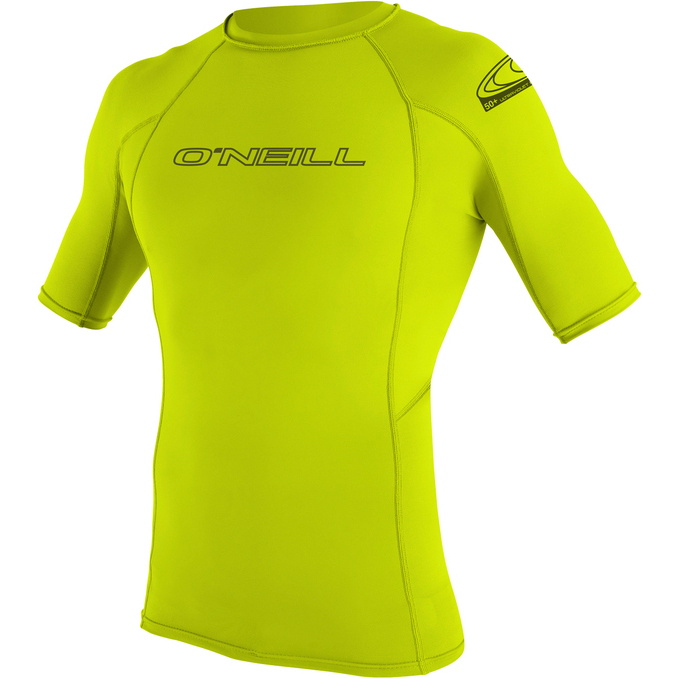 2026 O'Neill Basic Skins Short Sleeve Crew Rash Vest 3341 - Lime